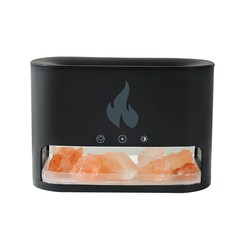 New Flame Humidifier Machine Crystal Salt Stone Colorful Lamp Flame