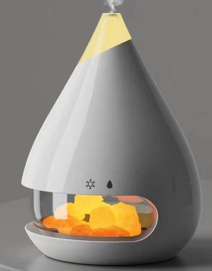 New Flame Humidifier Machine Crystal Salt Stone Colorful Lamp Flame