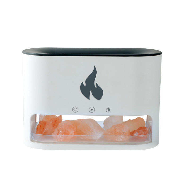 New Flame Humidifier Machine Crystal Salt Stone Colorful Lamp Flame